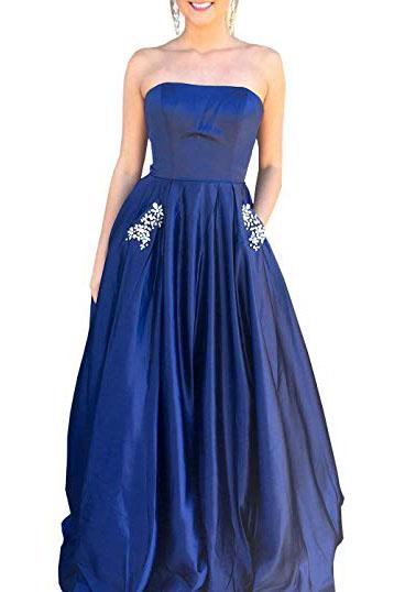 Royal Blue Strapless Bridesmaid Dress ...